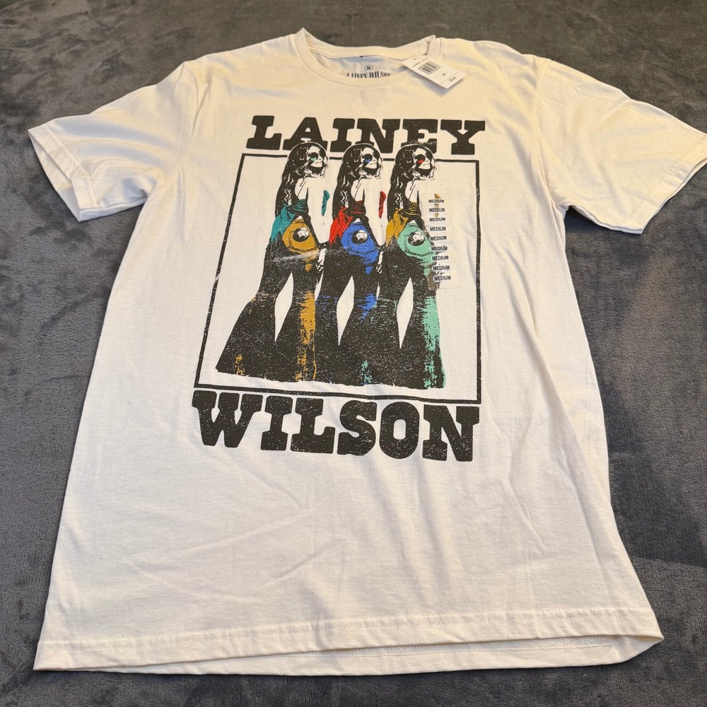 Lainey Wilson Graphic T Shirt White Ripple Junction Cotton Adult Medium‎ NWT